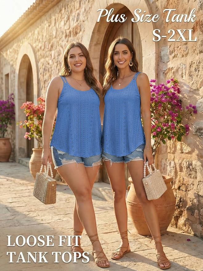ATHMILE Women's Tank Tops Sleeveless Summer Top Spaghetti Strap Spring Shirt Loose Fit Beach Vacation 2026 Casual - Image 5