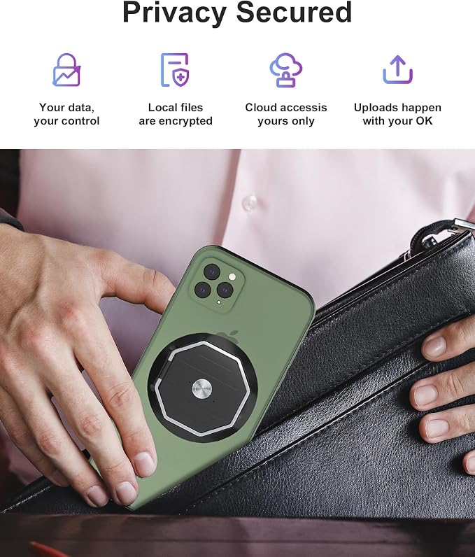 AI Enhanced Voice Recorder with Magnetic Kickstand, Built-in HD Microphone, Smartphone APP Enabled, Unlimited AI Translation Usage - Image 7