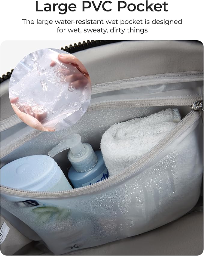 BAGSMART Duffle Bag for Travel, Gym Bag for Women, Weekender Carry on Bag | PVC Wet Pocket, Airline Approved Personal Carry-on Size, Fits Under-seat, One Bag for Gym, Travel, Hospital, Overnight - Image 5