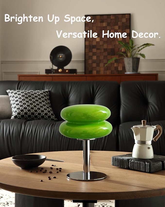Glivpny Mushroom Lamp Table Lamp for Night Stands,Mid Century Modern Desk Lamps for Bedroom, Vintage Dimmable Bedside Small Cute Lamps, Cool Aesthetic House Warming Gifts New Home Decor (Green) - Image 5