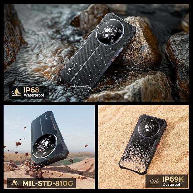 F0SSiBOT F109S Unlocked Rugged Phone, 10600mAh Battery 24GB RAM 256GB ROM (2TB Exp.), 6.74" FHD+ & 1.32" Dual Screen Android 15 Smartphone, 50MP AI Camera, IP68 Military Cell Phone-T-Mobile - Image 7
