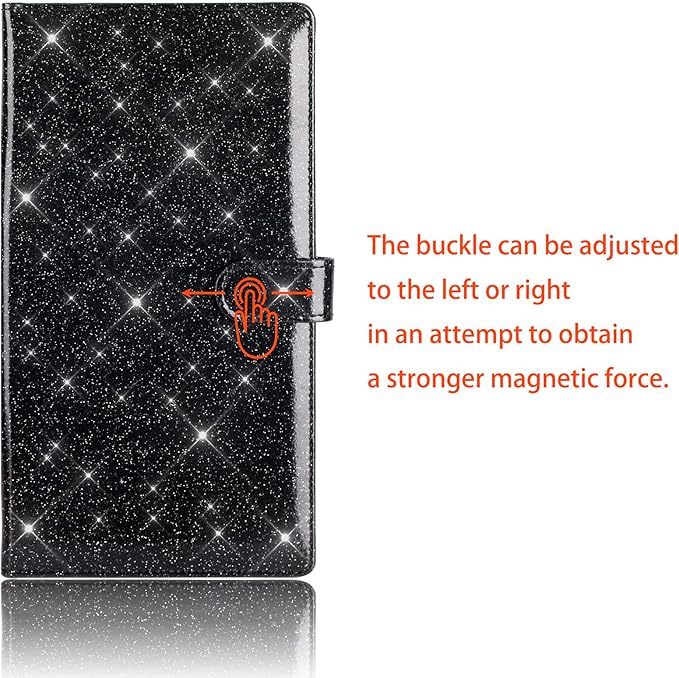 TOURSUIT Car Registration and Insurance Card Holder, Glitter Black | Vehicle License Document Organizer, Glove Box Compartment, Interior Car Accessories, For Women Men - Image 3