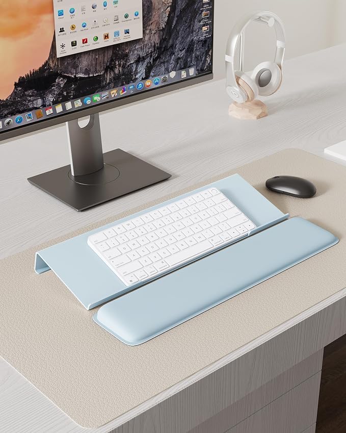Laborio Computer Keyboard Wrist Rest, Keyboard Riser Stand for Desktop | Blue, Ergonomic Acrylic Keyboard Holder, Non-slip Wrist Pad, Pain Relief for Typing, Multiple Colors - Image 7