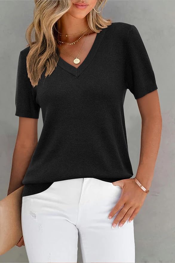 Arach&Cloz Women's Wool Blend Spring Summer Lightweight Business Casual Sweater Tops 2026 - Image 2