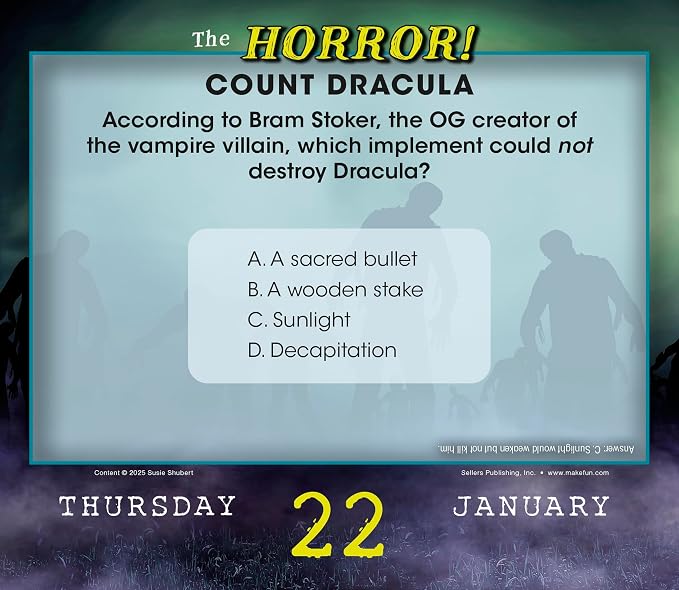 The Horror! 2026 Daily Desk Calendar: Boxed Page-a-Day Scary Movie & Trivia Calendar with Day-to-Day Frightening Facts for Horror Fans & Fright Fanatics - Image 6