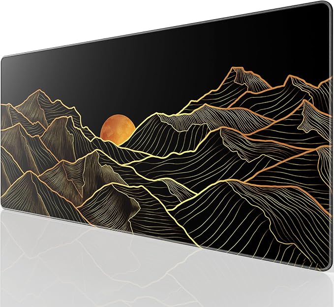 KTRIO Large Gaming Mouse Pad, Desk Mat, 31.5 x 15.7 in, Bright Rise, XXL | Smooth Micro-Weave Surface, Artistic Pattern Design, Non-Slip Rubber Base, Durable Stitched Edges, Office & Home Use by KTRIO