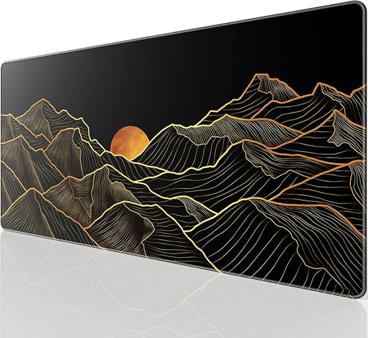 KTRIO Large Gaming Mouse Pad, Desk Mat, 31.5 x 15.7 in, Bright Rise, XXL | Smooth Micro-Weave Surface, Artistic Pattern Design, Non-Slip Rubber Base, Durable Stitched Edges, Office & Home Use by KTRIO