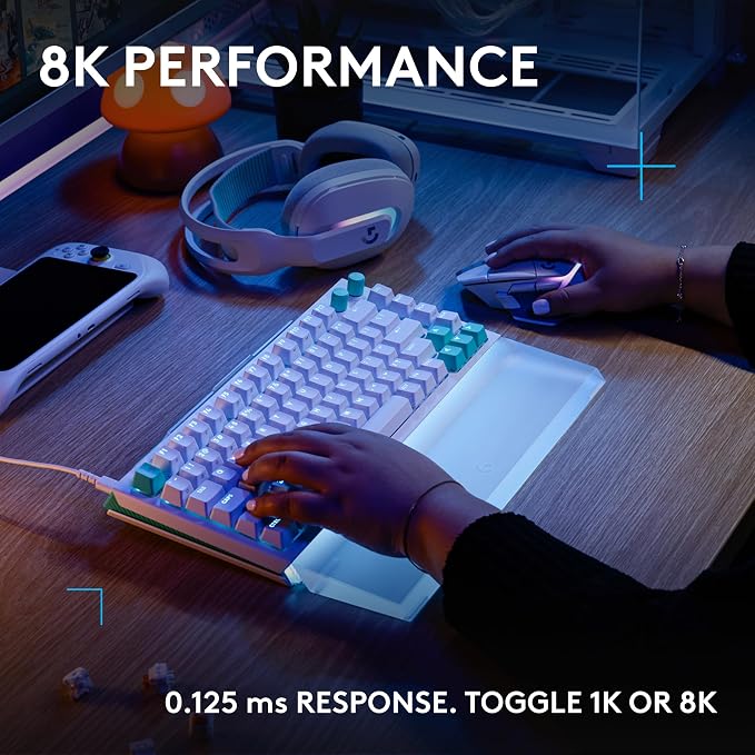 Logitech G512 X 98 TMR + Linear Switch Mechanical Gaming Keyboard - White | Hot-Swappable 9x TMR Rapid Trigger + Linear Mechanical Switches, Gasket, PBT Keycaps, <8K, LIGHTSYNC RGB, for PC & Mac - Image 6