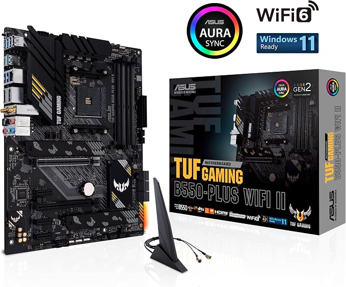 ASUS TUF Gaming B550-PLUS WiFi II AMD AM4 (3rd Gen Ryzen™) ATX Gaming Motherboard (PCIe 4.0, WiFi 6, 2.5Gb LAN, BIOS Flashback, USB 3.2 Gen 2, Addressable Gen 2 RGB Header and Aura Sync) - Image 12