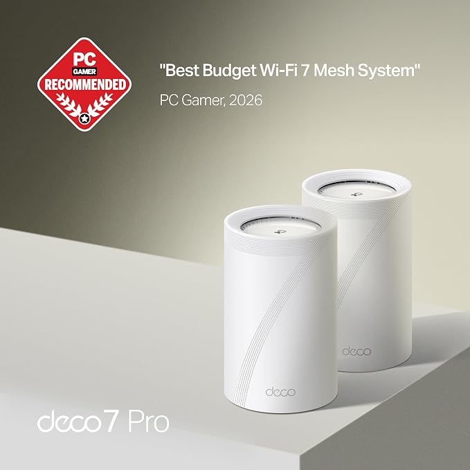 TP-Link Deco 7 Pro BE63 Tri-Band WiFi 7 BE10000 Whole Home Mesh System- 6-Stream 10 Gbps, 4x2.5G Ports Wired Backhaul, 4X Smart Internal Antennas, VPN, HomeShield, Free Expert Support (2-Pack) - Image 2