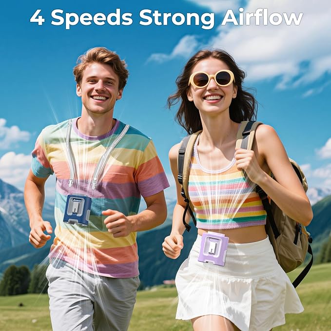 AMACOOL Mini Portable Waist Fan Clip on, Birthday Gifts for Mother Mom Her Girl, 13000RPM Rapid-Cooling Personal Neck Fans, Wearable Shirt Belt Fan for Women Men Outdoor Work Jobsite Travel Camping - Image 4