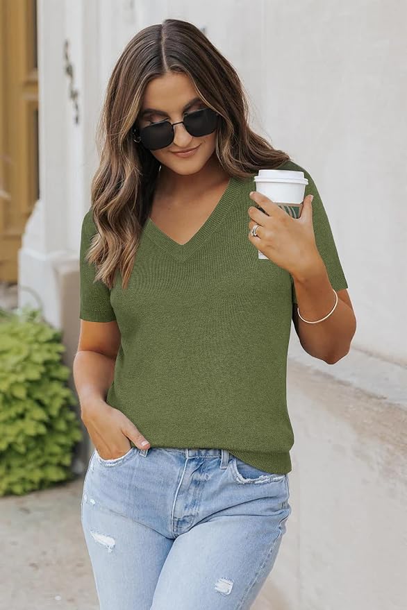 Arach&Cloz Women's Wool Blend Spring Summer Lightweight Business Casual Sweater Tops 2026 - Image 3