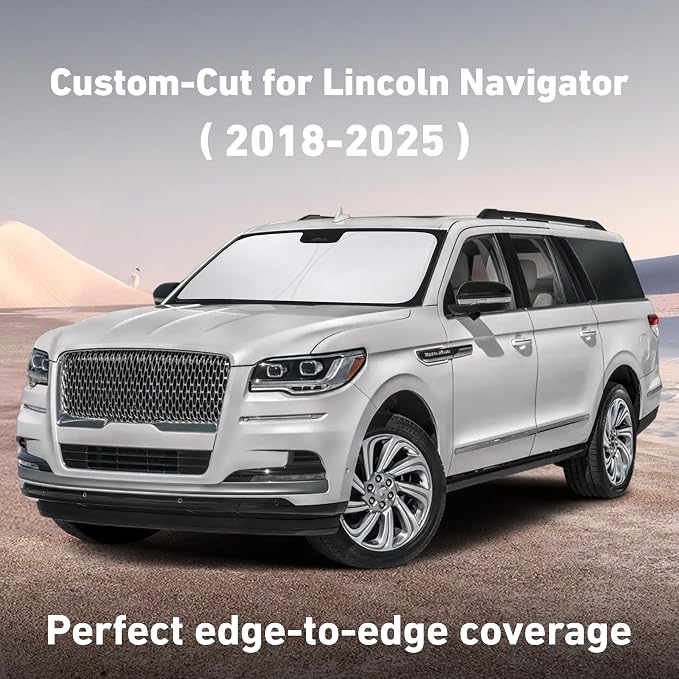 EcoNour Windshield Sunshade Compatible for Lincoln Navigator 2018-2023 2024 2025, Sun Visor for Front Windshield & Window Sun Shade Cover, UV Heat Blocker & Protector, Car Accessories - Image 2