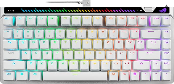 ASUS ROG Falchion Ace 75 HE Wired Analog/Hall Effect Gaming Keyboard – 75% TKL, USB, Hot Swappable HFX V2 Magnetic Switch, Rapid Trigger, 8KHz Polling, Carry Case, Web-Based Config – White by Unknown