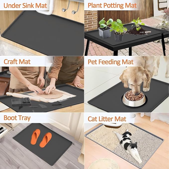 Coffee Mat, Bar Mat for Kitchen Counter, 16"x24" Kitchen Coffee Bar Pad, Anti-Slip, Heat Resistant Pad for Espresso Machines, Dinner Plates, Ice Cream Machines, Espresso Accessory - Image 5