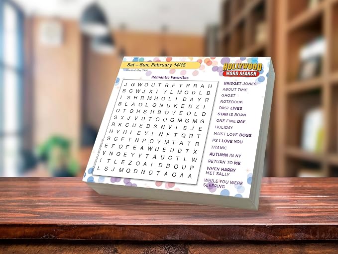 Hollywood Word Search 2026 Daily Desk Calendar: Boxed Page-a-Day Puzzle Calendar with Day-to-Day Word Searches on Movies, Stars & Pop Culture - Image 4