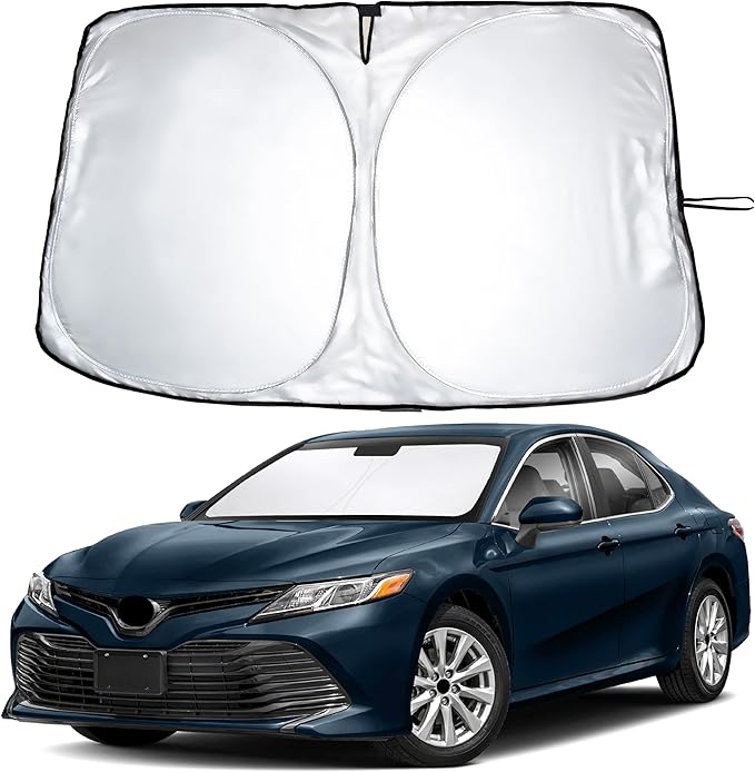 EcoNour Windshield Sunshade for Toyota Camry 2012-2015 2016 2017, LE, SE, SE Nightshade, XLE, XSE, TRD, Sun Visor for Front Windshield Sun Shade Cover, UV Heat Blocker & Protector, Car Accessories by EcoNour