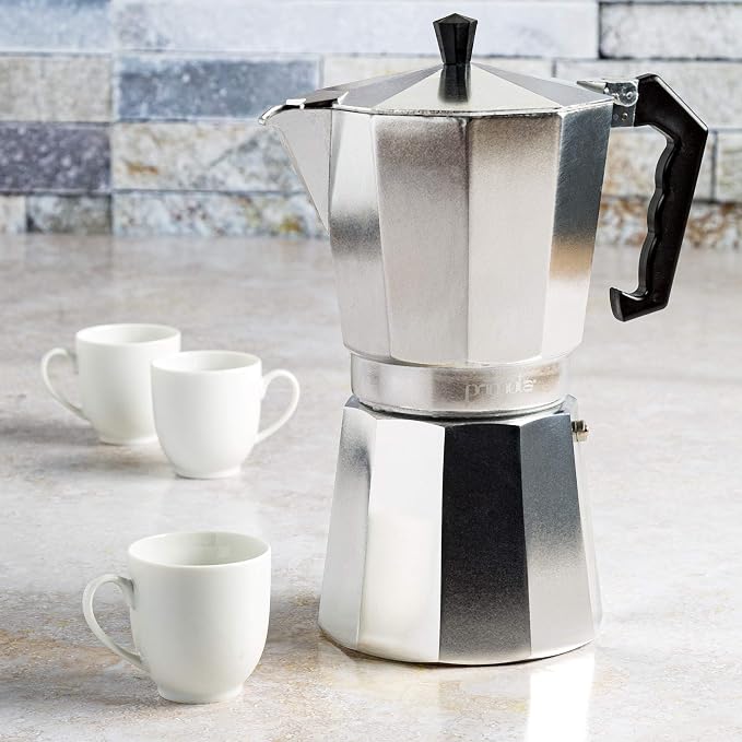 Primula Classic Stovetop Espresso and Coffee Maker, Moka Pot for Italian and Cuban Café Brewing, Greca Coffee Maker, Cafeteras, 12 Espresso Cups, Silver - Image 11