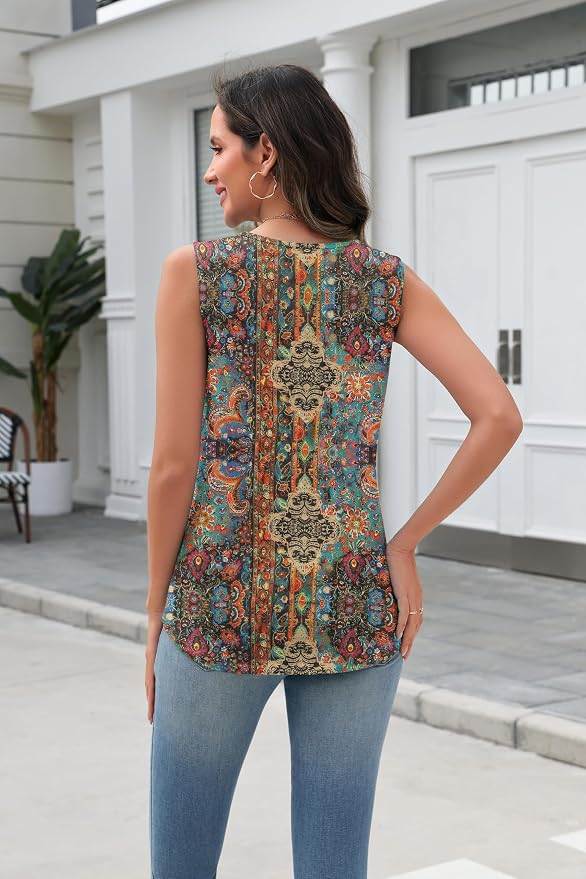 Zeagoo Tank Top for Women V Neck Loose Fit Sleeveless Summer Tops Business Casual Outfits Dressy Blouses Shirts - Image 3