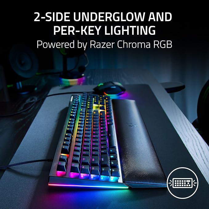 Razer BlackWidow V4 Mechanical Gaming Keyboard, Yellow Linear Switches | Chroma RGB, 6 Dedicated Macro Keys, Magnetic Wrist Rest, Doubleshot ABS Keycaps - Image 3