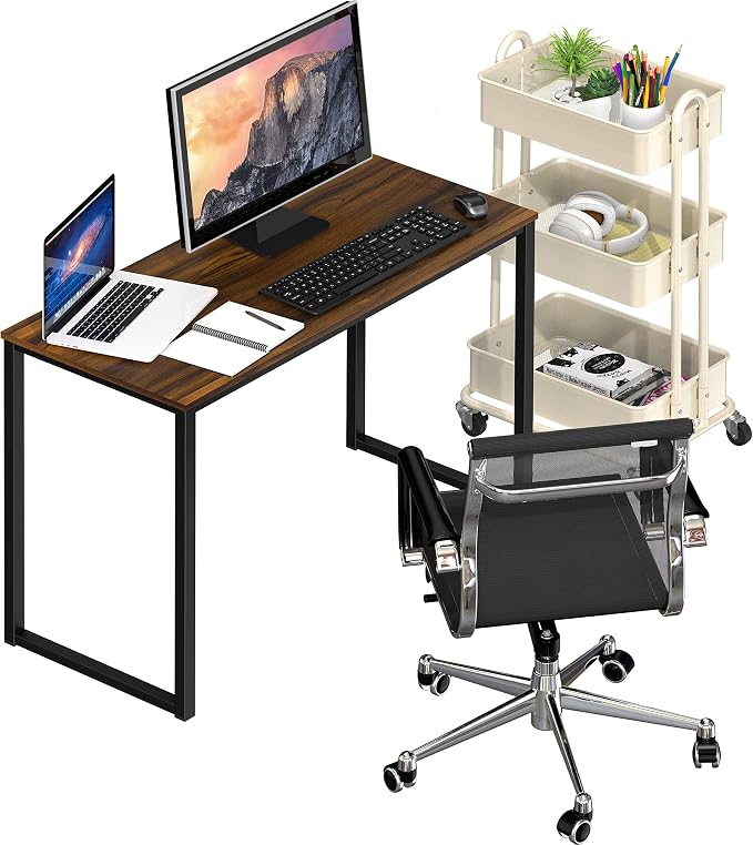 SHW Mission 32-Inch Home Office Computer Desk, Walnut - Image 5