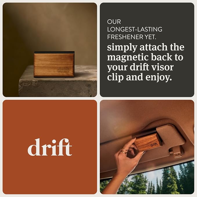 Drift Car Air Freshener - The Original Wood Air Freshener - Car Odor Eliminator - Long Lasting Scent - Auto Accessories - Metal Clip - Essential Oils - John Wick Scent Starter Kit - Image 5