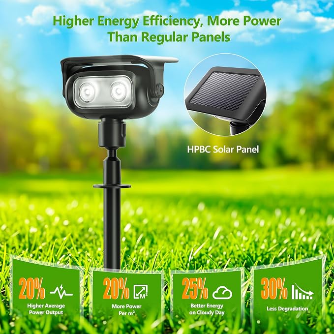 Brizled Solar Spot Light Outdoor Color Changing RGB LED Landscape Spotlight | 360° Rotation; 9 Colors & 11 Modes; IP65 Waterproof; Stake or Wall Mounted for Halloween Christmas Yard Tree Garden Pathway - Image 4
