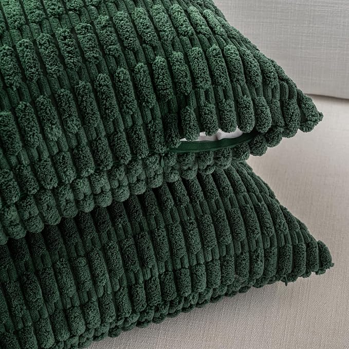 Fancy Homi 4 Packs Decorative Throw Pillow Covers for Living Room Couch Bed, Modern Farmhouse Boho Home Décor Accent Cushion Case, 20" x 20", Forest Green - Image 3