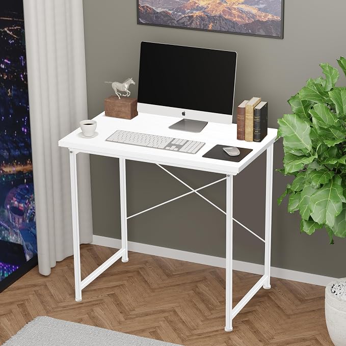 Small Space Writing Desk with Headphone Hooks, Modern Simple Design, Suitable for Study, Home Office and Living Room - Image 2