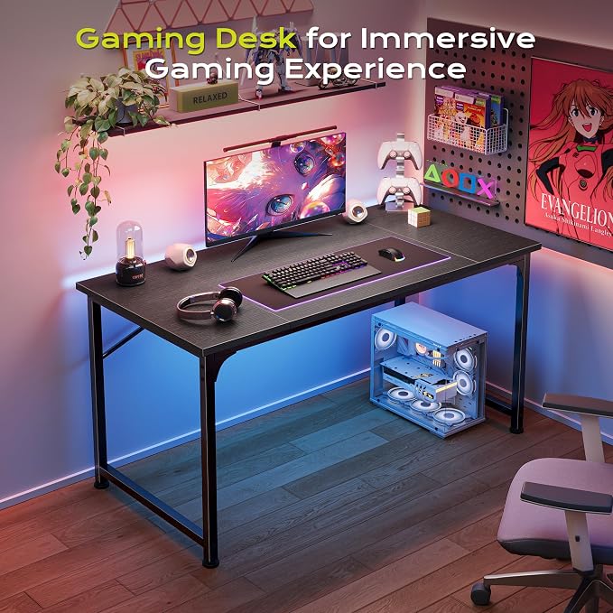 PRAISUN 40 Inch Computer Desk, Home Office Desk with Spacious Desktop, Black - Image 8