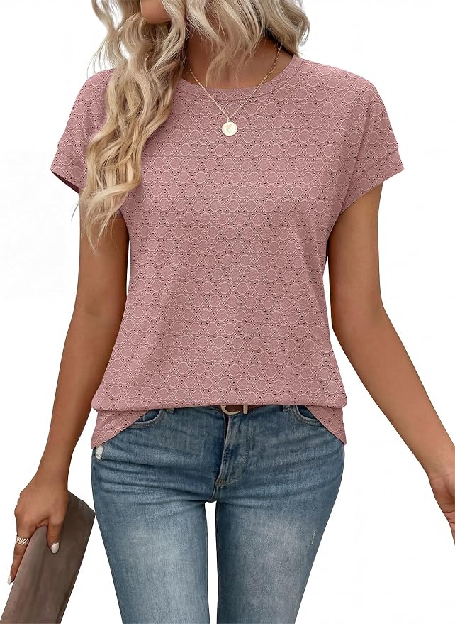 Alaroo Womens Summer Tops Short Sleeve Shirts Crew Neck Tshirt Cute Trendy Tunic Blouses (S-3XL) - Image 2
