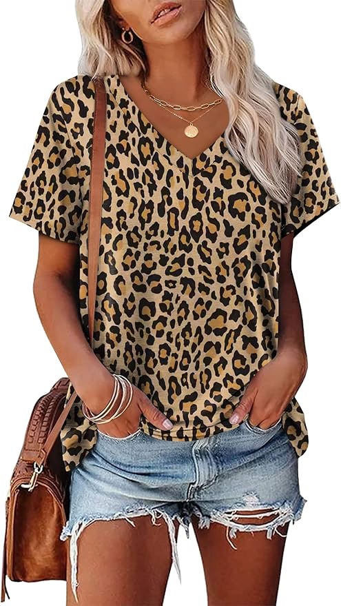 Alaroo Womens Summer Tops 2026 V Neck Short Sleeve Shirts Trendy Dressy Casual Vacation Outfits Printed - Image 2