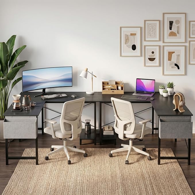 Alpen L Shaped Desk, 50 Inch Computer Desk, Gaming Table Corner Desk for Small Space, Home Office Desk with CPU Stand and Side Storage Bag, Sturdy Writing Workstation for Bedroom, Black - Image 7