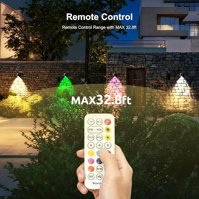 VTimes 8pcs Smart RGBW Landscape Lights IP65 Waterproof Outdoor SpotLights | Low Voltage Landscape Lighting, APP & Remote Control and Timing, Color Changing Outdoor for Yard, Garden, Lawn, Holiday Decor - Image 4