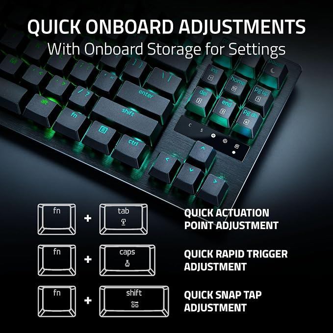 Razer Huntsman V3 TKL 8KHz Analog Optical Esports Gaming Keyboard, Black | Analog Optical Switches Gen 2 with Rapid Trigger, Adjustable Actuation, Snap Tap, PBT Keycaps, True 8000hz Polling Rate - Image 9