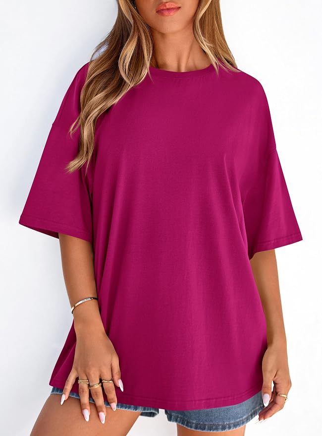 PRETTYGARDEN Womens 2026 Spring Going Out Tops Casual Short Sleeve Crewneck Loose Fit Basic Oversized T Shirts Summer Outfits - Image 7