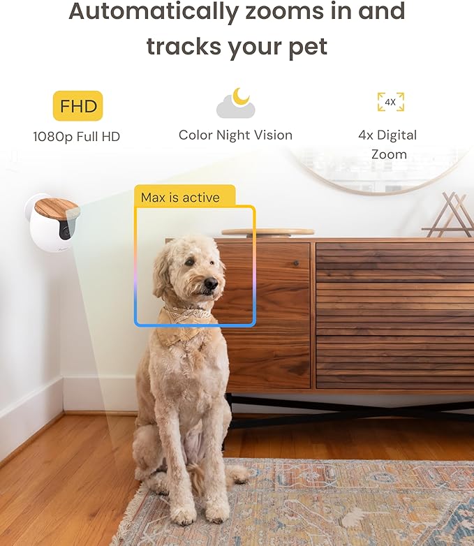 Furbo Mini Pet Camera: Basic See & Talk Features, No AI Alerts, No Subscription Required, Pet Security Cam w/Barking/Meowing Alerts, Rotating View, 2-Way Audio, Smart Home Monitoring - Image 5