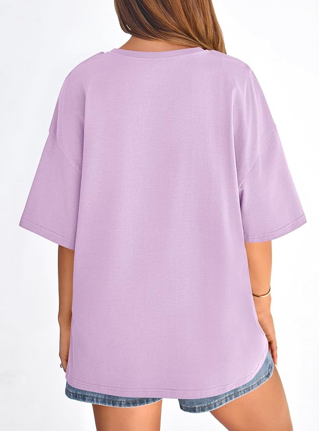 PRETTYGARDEN Womens 2026 Spring Going Out Tops Casual Short Sleeve Crewneck Loose Fit Basic Oversized T Shirts Summer Outfits - Image 6