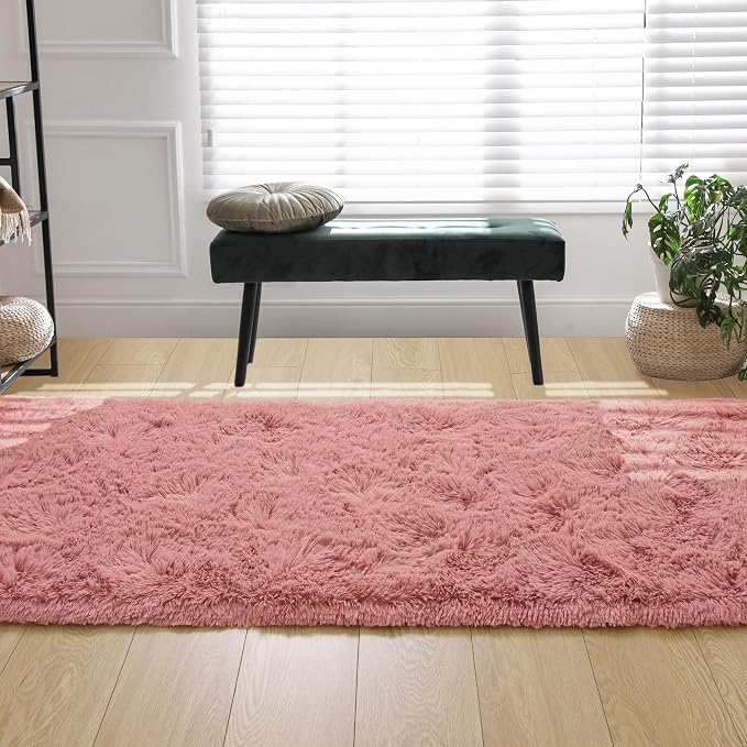 Tepook Soft Runner Rugs for Bedroom 2x6 ft with Rubber Backing, Blush Fluffy Rugs for Living Room, Shag Bedside Rug Fuzzy Plush Carpet for Room, Area Rug for Dorm Nursery Hallway Indoor Home Decor - Image 7