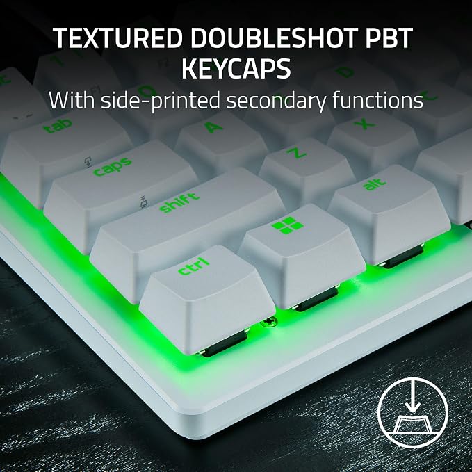Razer Huntsman V3 Pro Mini 60% Esports Gaming Keyboard, White | Analog Optical Switches, Razer Snap Tap, Rapid Trigger, Adjustable Actuation, Dual-Purpose Mod Keys, Doubleshot PBT Keycaps - Image 7