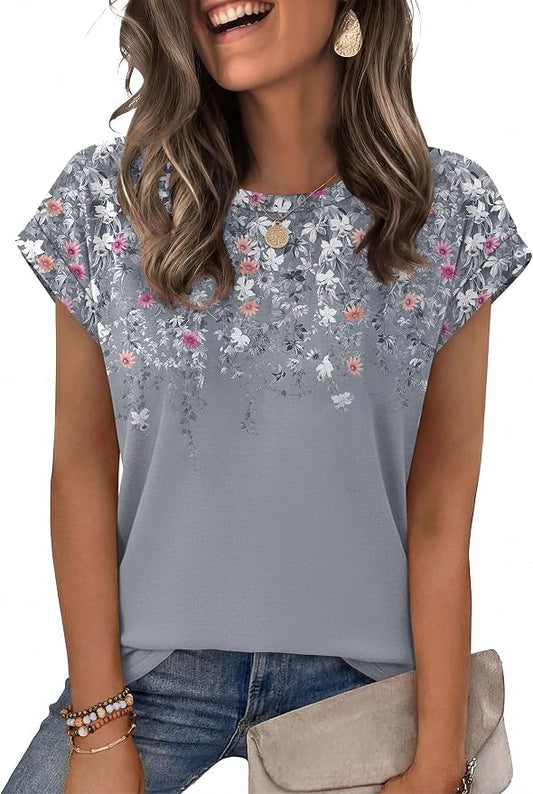 Alaroo Womens Summer Tops Short Sleeve Shirts Crew Neck Tshirt Cute Trendy Tunic Blouses (S-3XL) by Alaroo