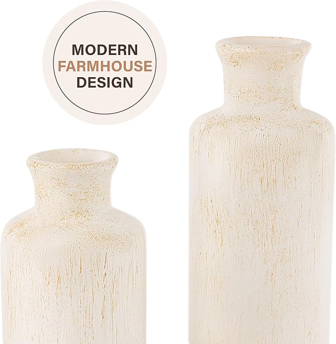 Creative Scents Rustic Luxe Vase Set - Vases for Decor, Perfect for Holding Pampas Grass, Dried/Fresh Flowers, Vases for Your Kitchen, Bedroom, Office, Living Room, Bathroom, or Shelf Decor - Image 7