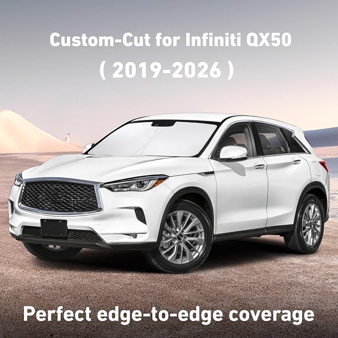 EcoNour Windshield Sunshade Compatible for Infiniti QX50 2019-2024 2025 2026, Sun Visor for Front Windshield & Window Sun Shade Cover, UV Heat Blocker & Protector, Car Accessories - Image 2