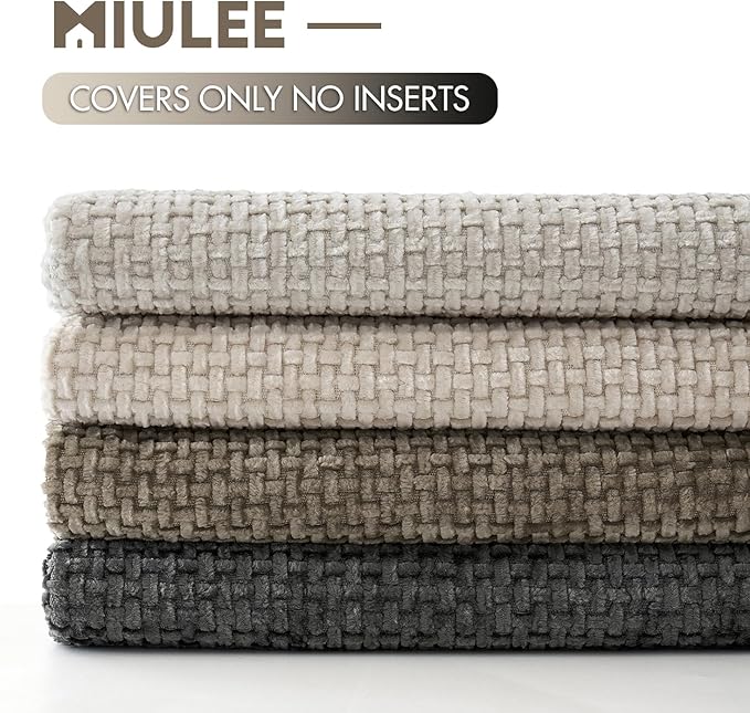 MIULEE Pack of 4 Couch Throw Pillow Covers 16x16 Inch Neutral Soft Decorative Pillow Covers Farmhouse Boho Cushion Covers for Spring Home Decor Sofa Bedroom Living Room - Image 6