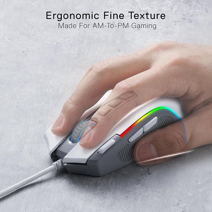 Redragon M612 Wired RGB Optical Gaming Mouse 8000 DPI Remapping Keys | Stable Lag-Free Connection, Redefine Keybinding Macro, Rapid-Fire Side Clicker, Vibing Backlight - Image 6