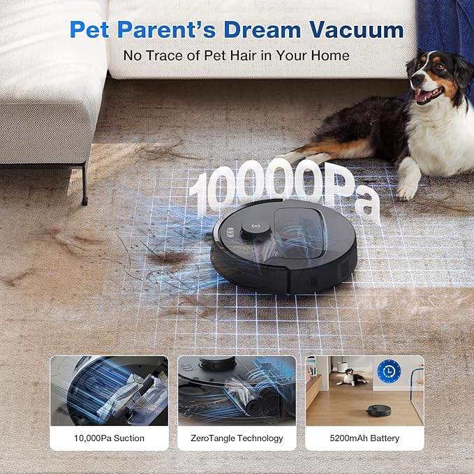 ECOVACS DEEBOT N30 Omni Robot Vacuum and Mop, 10000Pa Suction, TruEdge Adaptive Edge Mopping, ZeroTangle 2.0 Technology, Hot Air-Drying, Self-Emptying, Auto-Lift Mopping, Obstacle Avoidance - Image 3