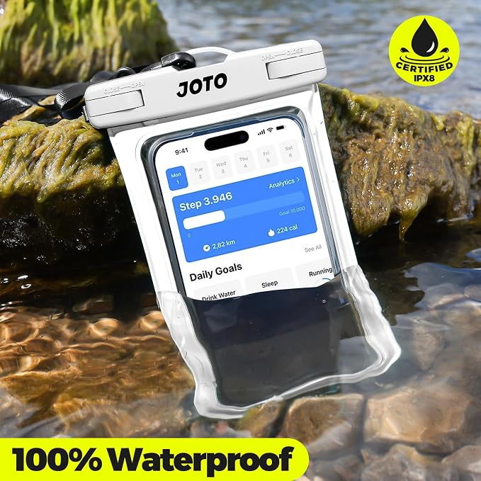 JOTO Up to 7" Universal Waterproof Phone Case for iPhone 17 Air 16 15 14 13 12 11 Plus Pro Max, IPX8 Cellphone Dry Bag XR X SE, Galaxy S23 S22 S21 S20+ S20 S10 Plus Note, Pixel -White - Image 2
