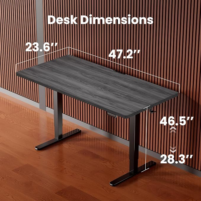ErGear Height Adjustable Electric Standing Desk, 48 x 24 Inches Sit Stand up Desk, Memory Computer Home Office Desk, Grey - Image 3