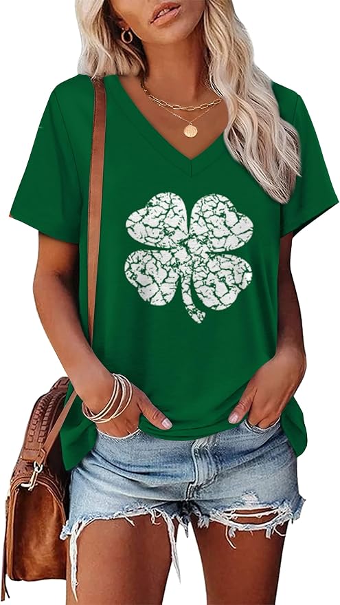 Alaroo Womens Summer Tops 2026 V Neck Short Sleeve Shirts Trendy Dressy Casual Vacation Outfits Printed - Image 2