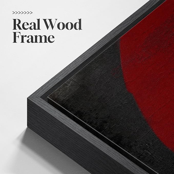 Large Framed Red Black White Abstract Wall Art for Living Room, Set of 3 Modern Canvas Prints Paintings Artwork for Walls, Red Black Geometric Pictures for Bedroom Hallway Office Wall Decor 24x36 In - Image 5